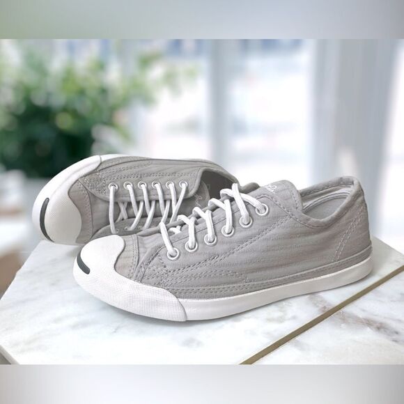 🔥🔥 Converse Jack Purcell Ox Low Textured Canvas Striped Sneakers Size 5.5 - Picture 7 of 16